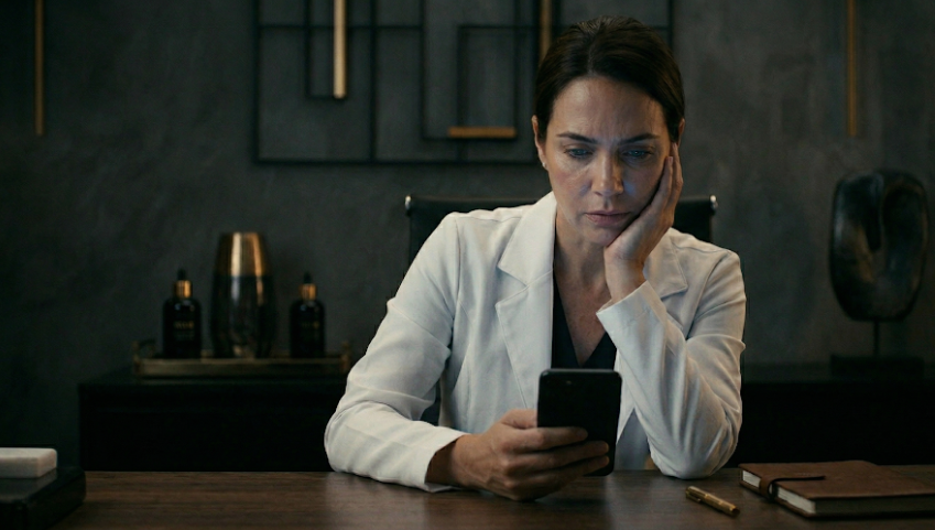 Médica sobrecarregada com a rotina de produção de conteúdo